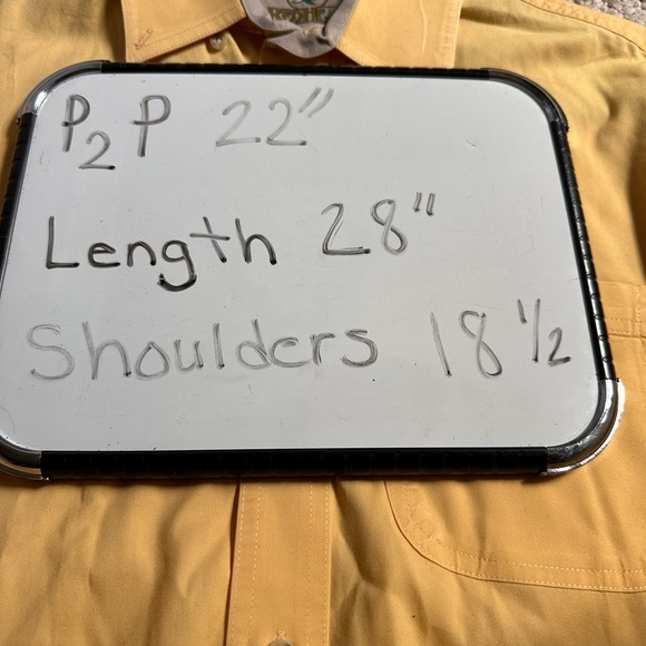 Men's Redhead short sleeve button down shirt in yellow. Size small - Picture 3 of 6